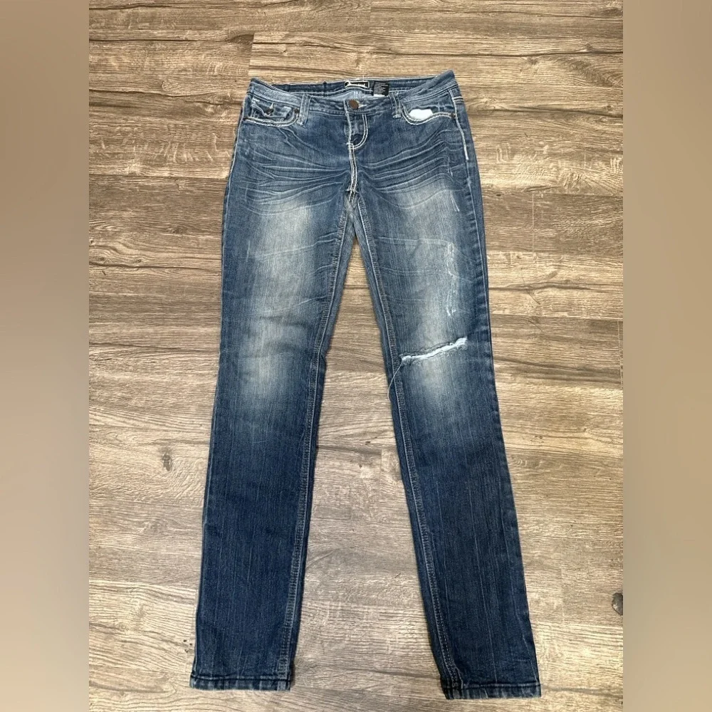 Soundgirl Dark Blue Skinny Jeans - Picture 2 of 12